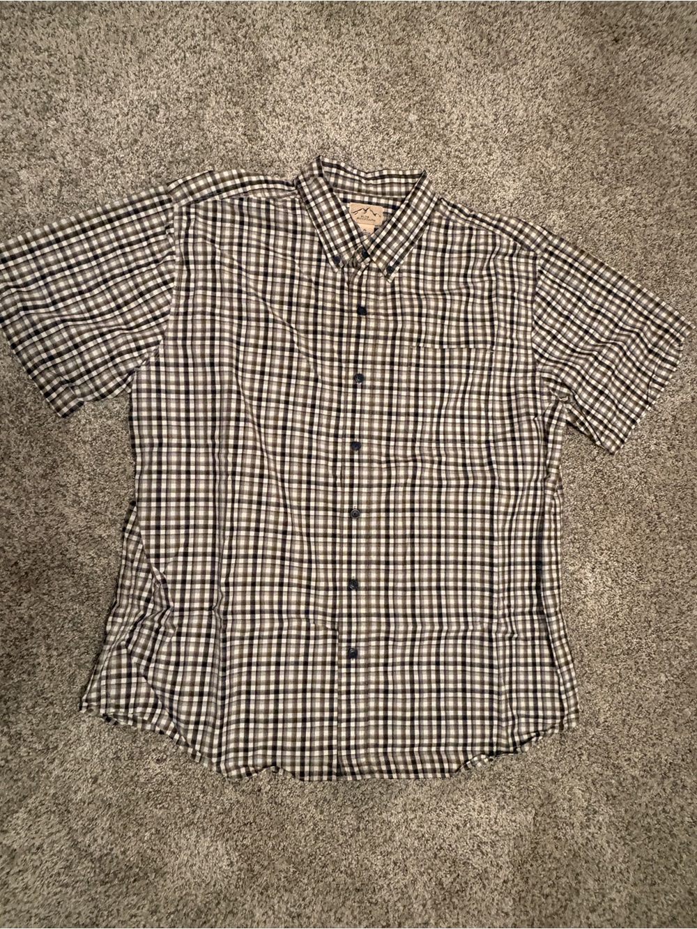 Blue Mountain Men's Short-Sleeve Check Button-Up Shirt - Size XL